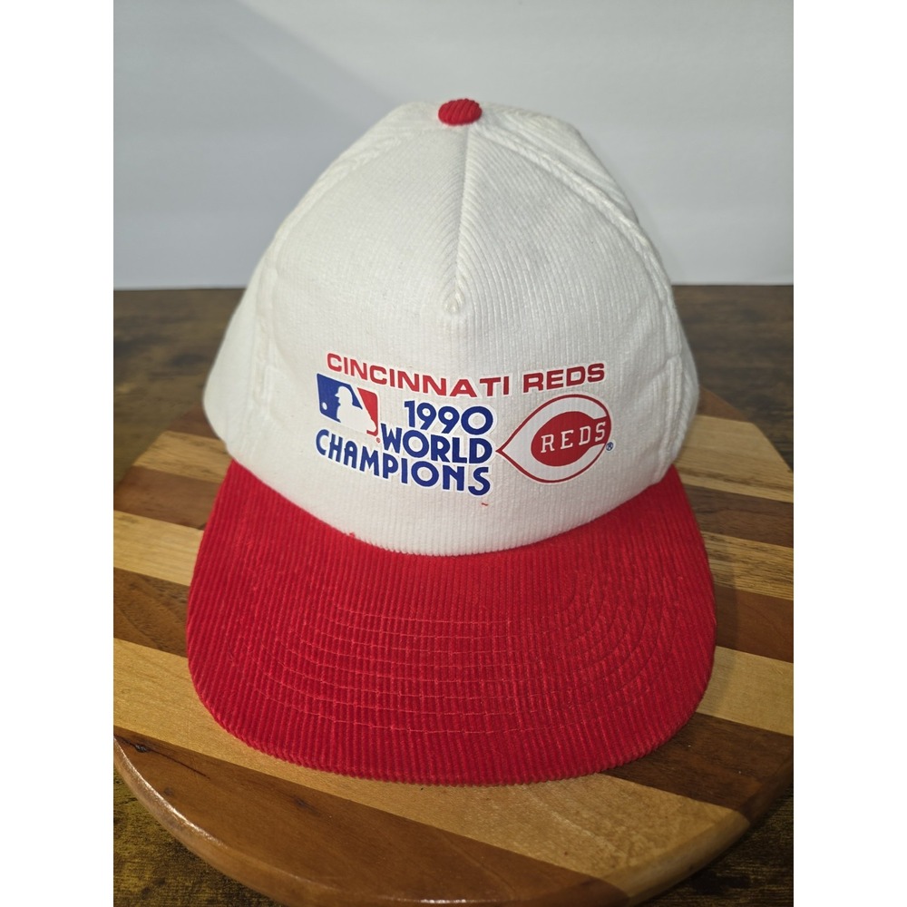 Vintage Cincinnati Reds 1990 World Series Champions Corduroy Snapback